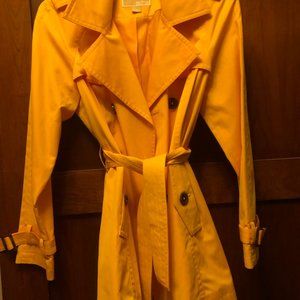 Yellow Michael Kors trench coat rain jacket